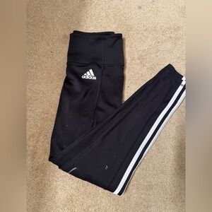 Adidas women Black and White Striped Leggings